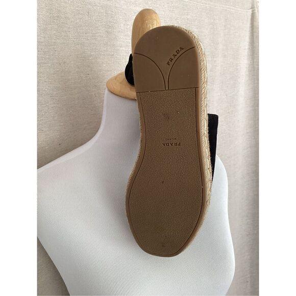 Prada Platform Black Espadrille, size 8 - Picture 2 of 5